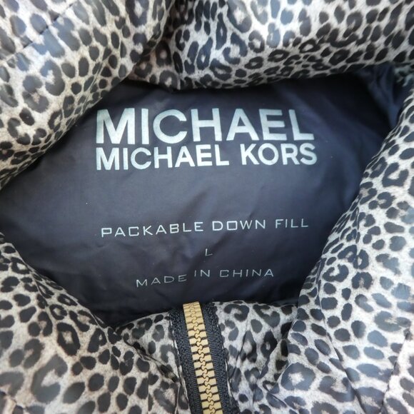 Michael Kors Puffer Down Jacket Dark Camel Combo Detach Hood Chevron Loft Packab - Picture 8 of 10